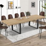 Idmarket table � manger rectangle phoenix 12 personnes bois et noir 300 cm
