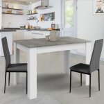 Idmarket table à manger rectangle rozy 6 personnes blanc plateau effet béton 110 cm Idmarket table à manger rectangle rozy 6 personnes blanc plateau effet béton 110 cm