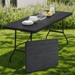 Idmarket table pliante dappoint portable 180 cm pour camping ou r�ception bois noir