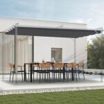 Idmarket toit r�tractable de rechange gris anthracite pour pergola toit r�tractable 3x4 m