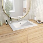 Idmarket vasque � encastrer rectangle en c�ramique blanche l. 61 x l. 46 x h. 17 cm