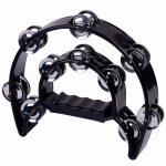 Tambourin double demi - lune - igadgitz xtra - noir - 40 cymbalettes en acier Tambourin double demi - lune - igadgitz xtra - noir - 40 cymbalettes en acier