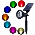 Ilf projecteur led xterieur 5w rgb spot solaire 7 couleurs led ip65 etanche eclairage pour terrasse ...