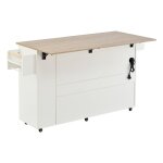 Ilot central - cdisplay - meuble cuisine avec rangement - 135 � 40 � 90 cm - blanc