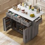 �lot central cuisine avec plan de travail rabattable desserte de cuisine � roulettes pieds interchangeables ...