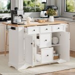 �lot de cuisine 130x40x92 cm avec coin repas extensible et multiprises buffet de cuisine avec �tag�res ...