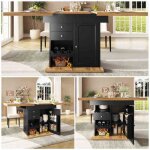 �lot de cuisine extensible (110 - 140�80cm) - rabattable 4 - 6 personnes platzsparente avec �tag�re � ...