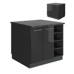 �lot de cuisine fame - line 90cm sans pt anthracite haute brillance anthracite vicco 57410