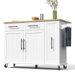 �lot de cuisine mobile blanc � plateau rabattable - rangement (3 casiers 2 tiroirs) porte - serviettes ...