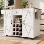 �lot de cuisine multifonction - style bois avec rangement fonction buffet table et chariot repas portes ...