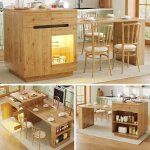 �lot de cuisine multifonctionnel - table extensible 122 - 195 cm - �clairage led contr�lable par application ...