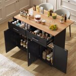 �lot de cuisine avec plan de travail rabattable 129 x 46 (71) x 915 cm desserte de cuisine avec 2 tiroirs ...
