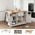 �lot de cuisine avec table extensible rangements int�gr�s et 5 roues pivotantes - desserte de cuisine ...