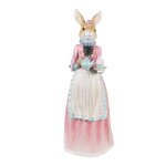 Image de d�coration lapin 58 cm beige rose plastique