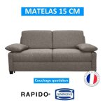 Imagine bd canapé rapido convertible 3 places taupe matelas simmons 140cm Imagine bd canapé rapido convertible 3 places taupe matelas simmons 140cm