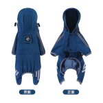 Imperm�able pour chien - phoesky - avec pieds - bleu + gris - taille l - dacron fleece - automne printemps ...