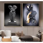 Impression affiche abstraite en m�tal figure couple sculpture toile d�coration murale 50 * 70xmx2 sans ...