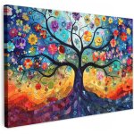 Impression sur toile cadre en bois peinture art - arbre de vie - fleurs hippie 40x60cm tableau mural ...