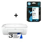 Imprimante tout - en - un hp deskjet 2810e jet dencre couleur + hp 305 pack de 2 cartouches dencre noire ...