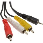 Ineck� 35 mm jack fiche m�le vers 3 rca c�ble adaptateur 2m m�le c�ble audio vid�o av