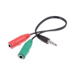 Ineck� cable audio stereo splitter jack 1 m�le 2 femelles 3. 5 mm adaptateur casque