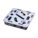 Inf jeu interactif pour chat bo�te labyrinthe en feutre avec 3 balles jouets stimulation mentale gris ...