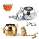 Infuseur � th� - qualit� sup�rieure - acier inoxydable 304 - argent et or - 2 pi�ces - design th�i�re ...
