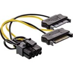 Adaptateur dalimentation - inline - 2x sata vers 8 broches - 015m - pour cartes graphiques pcie