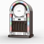 Juke box inovalley retro13n - lecteur cd bluetooth 20w - entre aux - in - cran led - faade lumineuse ...