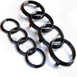 Insignes � anneaux compatible pour audi grilles avant et arri�re noir brillant - accessoire auto