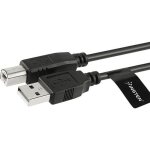Insten [3 mtres - 3m] cble usb type a vers usb type b pour imprimante scanner canon epson hp noir