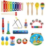 Instrument de musique pour enfant 25pcs instruments de musique en bois percussion pour b�b� avec xylophone ...