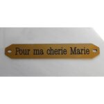 Inter fun�raire standard personnalis� 142mm x 22mm en pvc couleur or