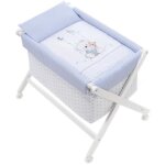 Interbaby - berceau teddy bear junior 90 x 72 cm bois / coton blanc