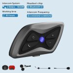 Intercom moto bluetooth - kit casque moto interphone sans fil - 1500m etanche ip65 - contrler des appels ...