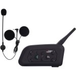 Intercom moto vnetphone v6 - 1200 sans fil radio oreillette bt tanches avec micro 1200m pour 6 motards ...