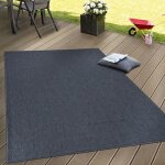 Int�rieur & ext�rieur tissage � plat tapis terrasses tapis look naturel bleu marine [120x160 cm]