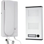 Interphone audio 2 fils avec combin� et platine aluminium kit filaire pour immeuble