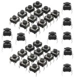 Interrupteur  bouton - poussoir - folaya - 200 pices - 4 broches - noir - 6x6x5 mm