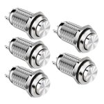 Interrupteur � bouton - poussoir - zgeer - mini - argent� - 5 pi�ces - 12 mm