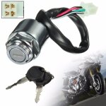 Interrupteur  cl universel pour baril dallumage de moto 4 fils on - off avec 2 cls pour quad pit bike ...