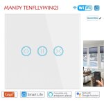 Interrupteur volet roulant connect - wifi - blanc - verre tremp - compatible alexa - 10a