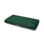 Matelas gonflable - intex - 1 place - pvc - vert - camping
