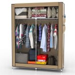 Intirilife armoire de rangement pliable 108x170x45 cm en beige penderie souple en tissu intiss� avec ...