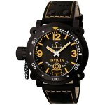 Invicta homme 53mm noir cuir bracelet acier inoxydable boitier montre 7271 Invicta homme 53mm noir cuir bracelet acier inoxydable boitier montre 7271