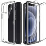 Iphone 12 mini 5. 4 verre tremp 3 pack + 1 * coque tui transparent en silicone tpu pour iphone 12 mini ...