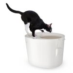 Iris ohyama bac  liti?re avec couvercle rainur pour chat - cat litter box jump - in - punt - 530 blanc ...