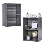 Iris ohyama tagre de rangement lot de 2 meubles de rangement bibliothque - cx - 3 - marron chne gris ...