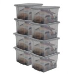 Iris ohyama boites de rangement bureautique plastique 10l lot de 8 gris ddusb - s Iris ohyama boites de rangement bureautique plastique 10l lot de 8 gris ddusb - s