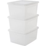 Iris ohyama lot de 3 boîtes de rangement 18l - empilable - l39. 5 x l34 x h20 cm - transparent Iris ohyama lot de 3 boîtes de rangement 18l - empilable - l39. 5 x l34 x h20 cm - transparent